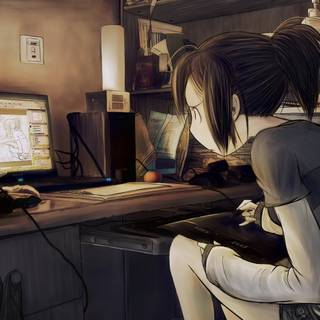 Coder girl wallpaper