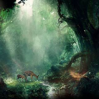 Fantasy green wallpaper