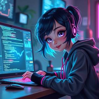 Coder girl wallpaper