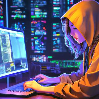 Coder girl wallpaper