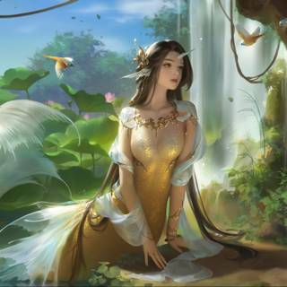 Fantasy green wallpaper