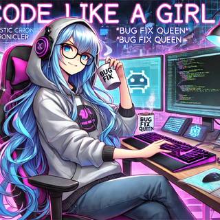 Coder girl wallpaper