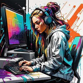 Coder girl wallpaper