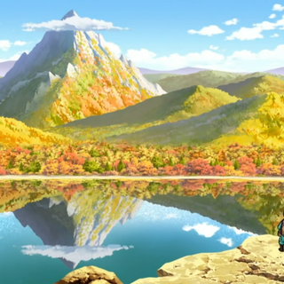 Autumn mountain anime wallpaper