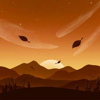 Autumn mountain anime wallpaper