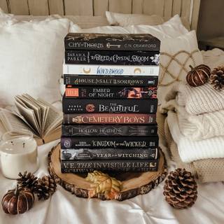 Cozy autumn book wallpaper