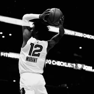 Ja Morant black and white wallpaper
