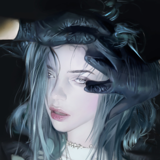 Billie Eilish blue desktop wallpaper