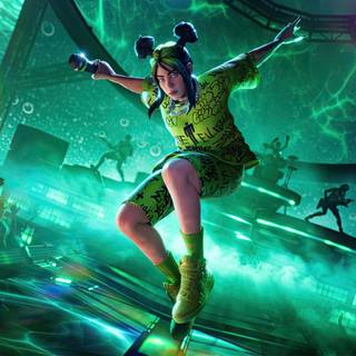 Billie Eilish blue desktop wallpaper