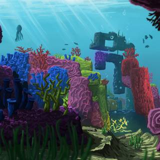 Minecraft underwater wallpaper