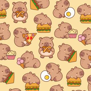 Kawaii capybara wallpaper