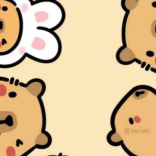 Kawaii capybara wallpaper
