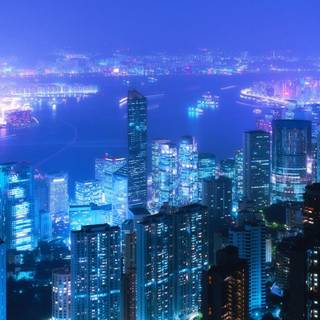 Anime city skyline wallpaper