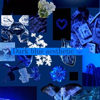 Gothic blue aesthetic collage wallpaper