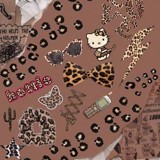 Leopard print Y2k wallpaper