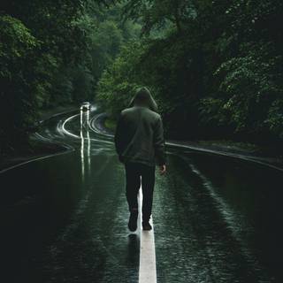 Rain road mobile wallpaper