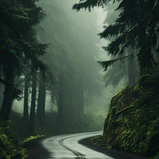 Rain road mobile wallpaper