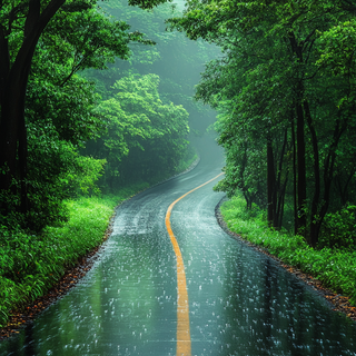 Rain road mobile wallpaper