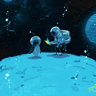 Cute space desktop wallpaper