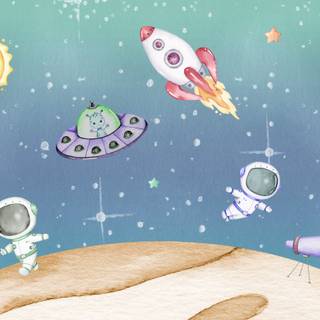 Cute space desktop wallpaper