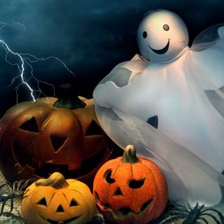 Halloween pumpkin ghost wallpaper