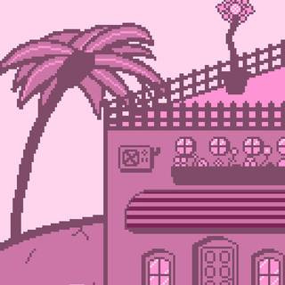 Pixel art pink wallpaper