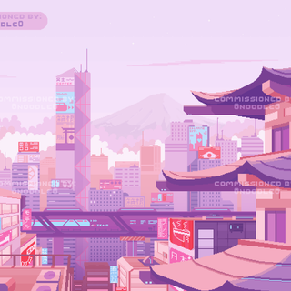 Pixel art pink wallpaper