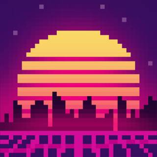 Pixel art pink wallpaper