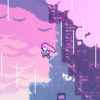 Pixel art pink wallpaper