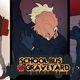 School Bus Graveyard desktop wallpaper