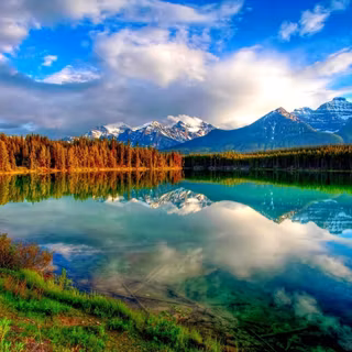 Alpine lake wallpaper