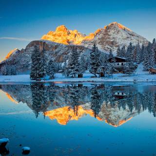 Alpine lake wallpaper