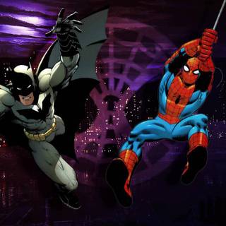 Batman and Spider-Man desktop wallpaper