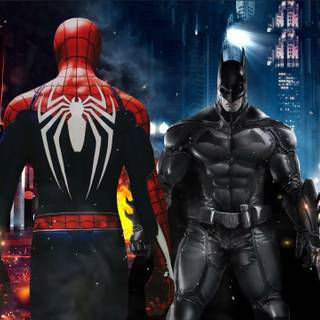 Batman and Spider-Man desktop wallpaper