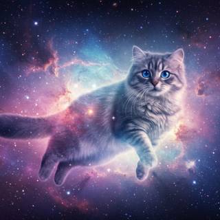 Cosmic cat wallpaper