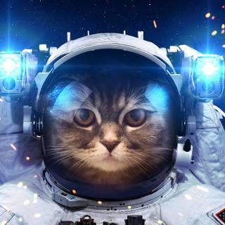 Cosmic cat wallpaper