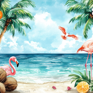 Summer beach palm tree wallpaper