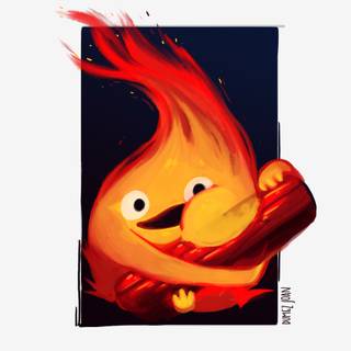 Calcifer 4k wallpaper