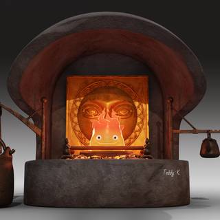 Calcifer 4k wallpaper