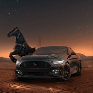 Mustang black 4k wallpaper