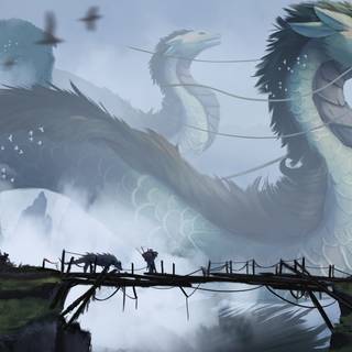 White dragon 4k wallpaper