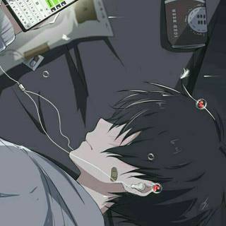 Depressed anime male wallpaper