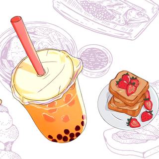 Aesthetic food desktop wallpaper