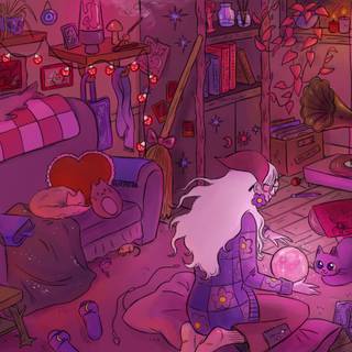 Witch aesthetic desktop wallpaper