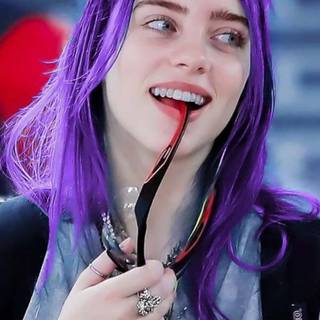 Billie Eilish purple wallpaper