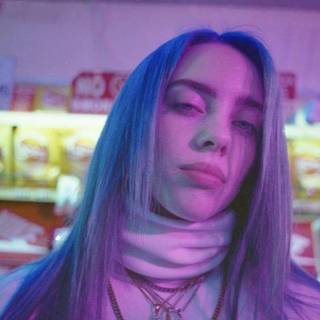 Billie Eilish purple wallpaper