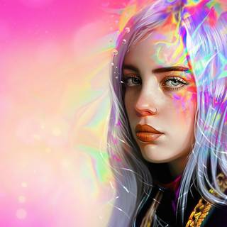 Billie Eilish purple wallpaper