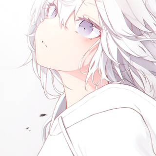 Anime girl 4k white wallpaper