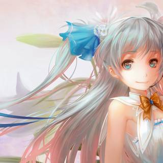 Anime girl 4k white wallpaper