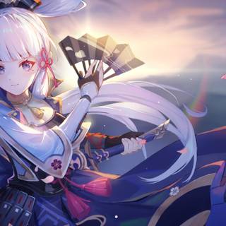 Anime girl 4k white wallpaper